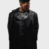 Jon Bernthal Punisher Black Leather Coat