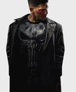 Jon Bernthal Punisher Black Leather Coat