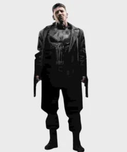 Jon Bernthal Punisher Black Leather Coat