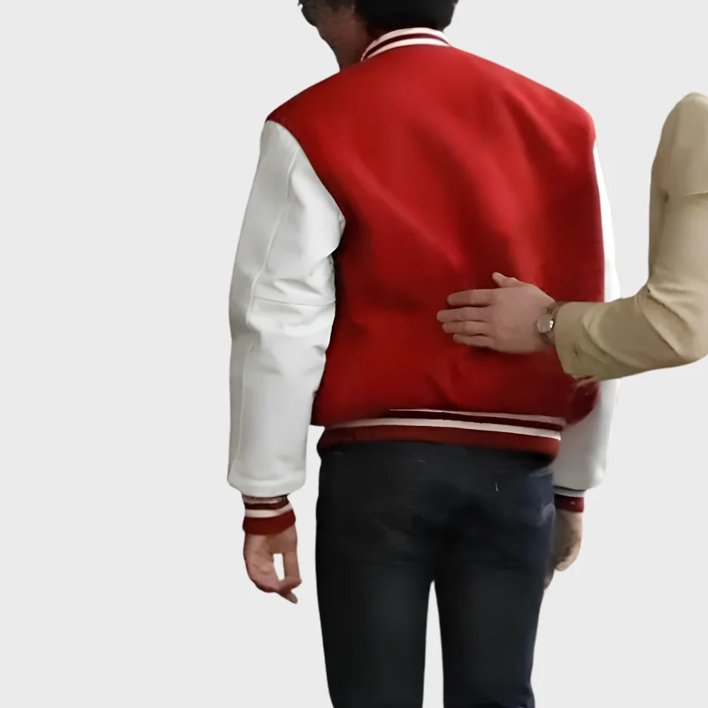 Michael 2026 Jaafar Jackson Red Varsity Jacket Michael 2026 Jaafar Jackson Red Varsity Jacket