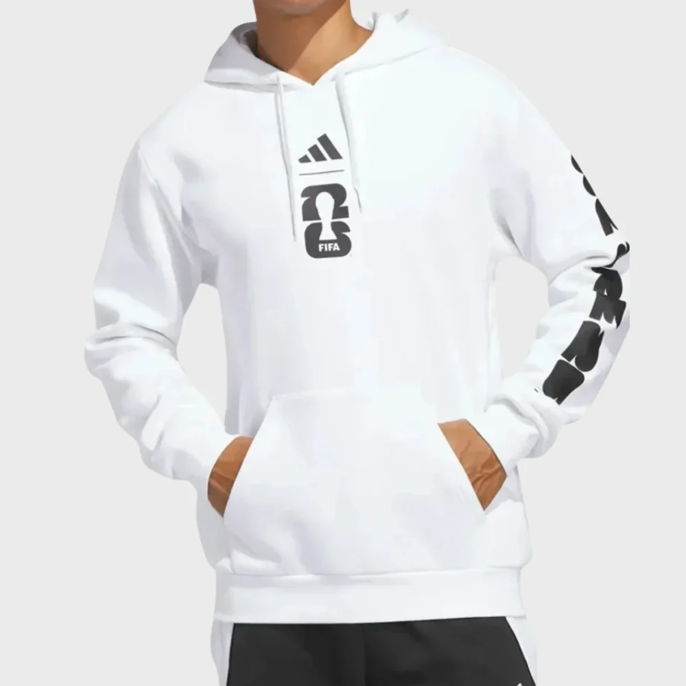 FIFA World Cup 2026 Match Ball Graphic White Hoodie FIFA World Cup 2026 Match Ball Graphic White Hoodie