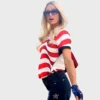 Paris Hilton FIFA World Cup 2026 USA Striped Shirt