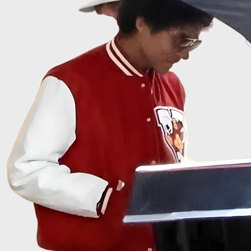 Michael 2026 Jaafar Jackson Red Varsity Jacket Michael 2026 Jaafar Jackson Red Varsity Jacket