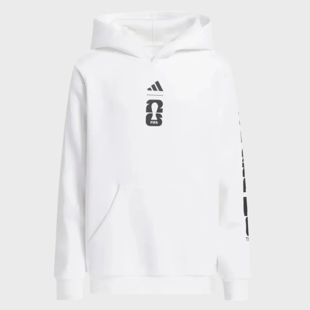 FIFA World Cup 2026 Match Ball Graphic White Hoodie FIFA World Cup 2026 Match Ball Graphic White Hoodie