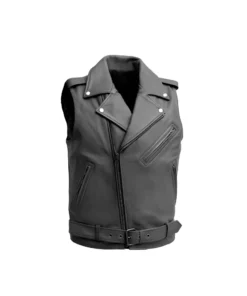 Asymmetrical Moto Leather Vest