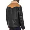 Black Bomber Shearling Leather Jacket back