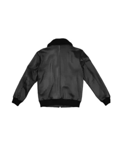 Black G-1 Flight Leather Bomber Jacket back