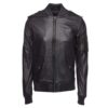 Black MA-1 Bomber Leather Jacket