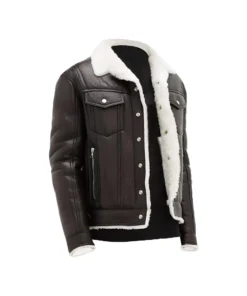 Black Streetstyle Shearling Jacket back