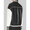 Black and White Leather Varsity Jacket back