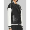Black and White Leather Varsity Jacket side