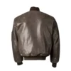 Brown Distressed Leather MA-1 Bomber Jacket Back