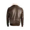 Brown Shearling Bomber Leather Jacket back