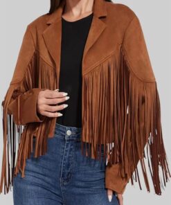 Brown Western Style Fringed Jacket