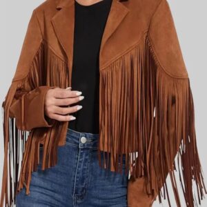 Brown Western Style Fringed Jacket