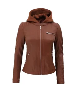 Cafe Racer Brown Leather Jacket front