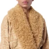 Camel Fur Trim Monogram Cotton Robe