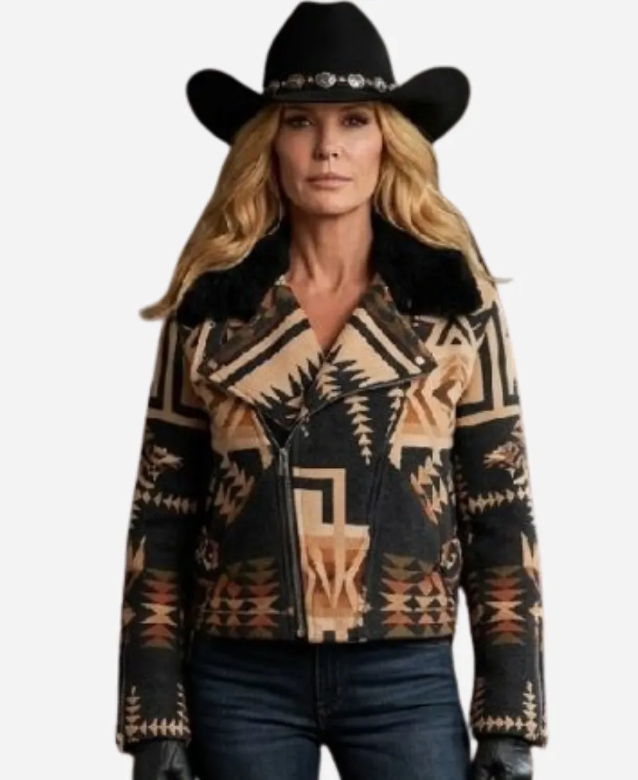 Beth Dutton Dutton Ranch 2026 Western Print Jacket Beth Dutton Dutton Ranch 2026 Western Print Jacket
