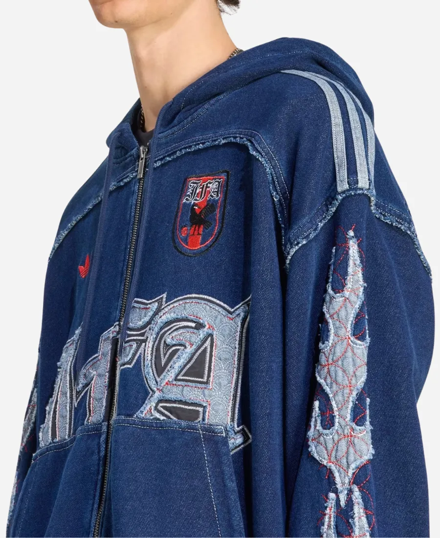 FIFA-World-Cup-2026-Adidas-Japan-Embroidered-Flames-Denim-Hooded-Jacket.webp