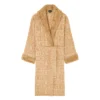 Fur Trim Monogram Cotton Robe