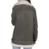 Gray B-3 Bomber Leather Jacket back