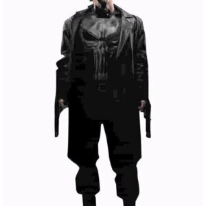 Jon Bernthal Punisher Black Leather Coat