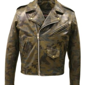 Modern Camouflage Leather Jacket
