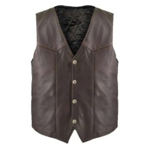 Men’s Retro Brown Moto Vest