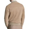 Mens Brown Bomber Suede Leather Jacket back