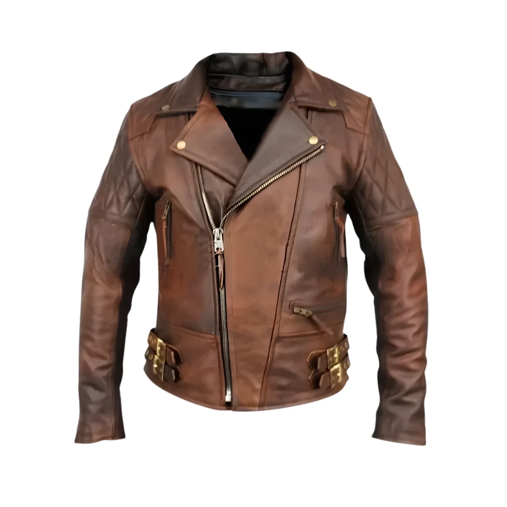 Men’s Brown Distressed Cafe Racer Leather Jacket Men’s Brown Distressed Cafe Racer Leather Jacket