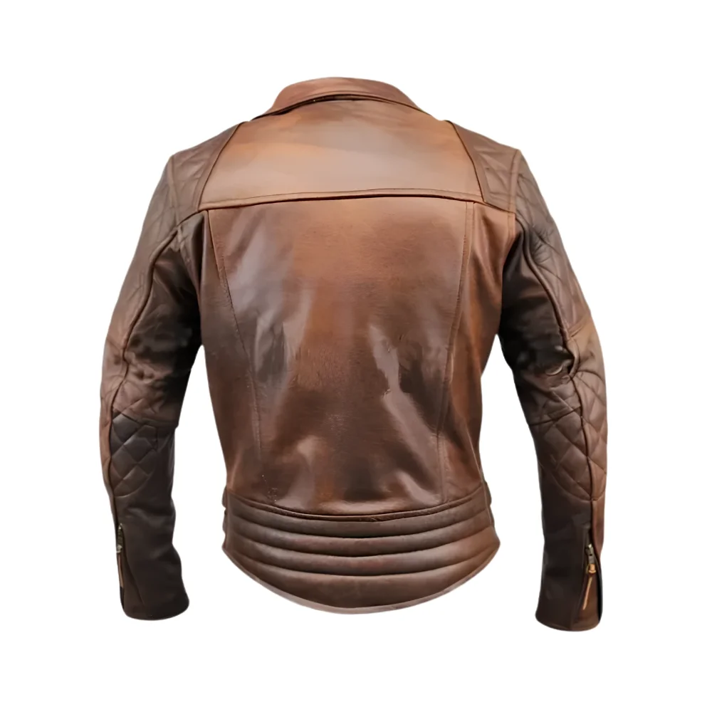 Men’s Brown Distressed Racer Leather Jacket Men’s Brown Distressed Racer Leather Jacket