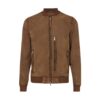 Mens Brown Suede Leather Bomber Jacket