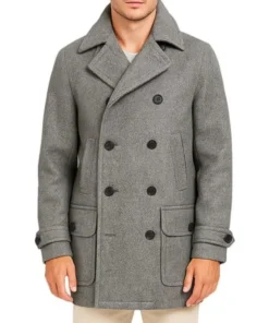 Mens-Gray-Double-Breasted-Trench-Coat
