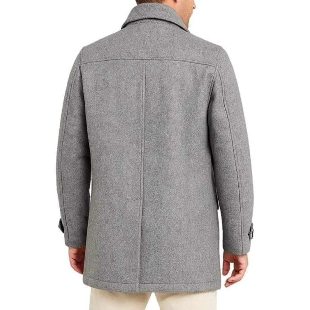 Mens-Gray-Double-Breasted-Trench-Coat back Mens-Gray-Double-Breasted-Trench-Coat back