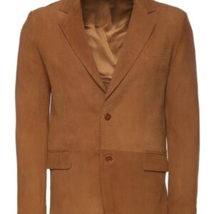 Mens Tan Suede Leather Blazer
