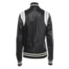 Men’s White and Black Leather Varsity Jacket back