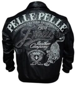 Pelle Pelle Exotic Ghost Black Bomber Leather Jacket