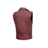 Red Leather Motorcycle Vest