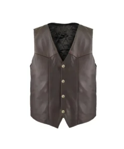 Retro Brown Moto Vest