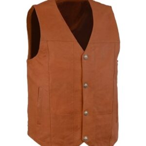 Men Snap-Tab Brown Vest