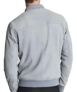 Suede Leather Bomber Jacket back