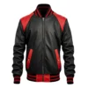 Terry Men’s Red and Black Leather Varsity Jacket