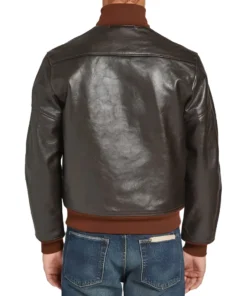 Vintage Brown A-1 Flight Leather Bomber Jacket back