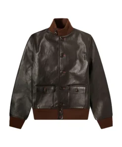Vintage Brown A-1 Flight Leather Bomber Jacket front