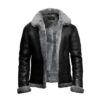 B3 Bomber Black Fur Pilot Jacket