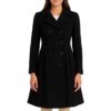 Black Double Breasted Wool Coat