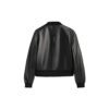 Classic Black Leather Bomber Jacket bacl