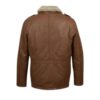 Natural Brown Leather Blazer Jacket back
