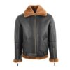 RAF Black B3 Bomber Brown Shearling Jacket