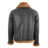 RAF Black B3 Bomber Brown Shearling Jacket back